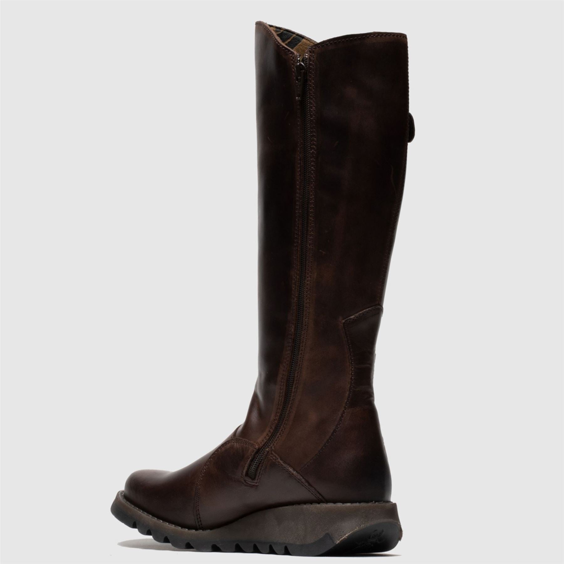 MOL2 - Women's Wedge Heel Knee High Leather Boots