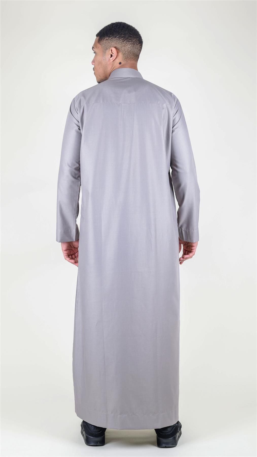 Mens Thobe Jubba Nehru Stand Collar Islamic Clothing Muslim Cotton Kaftan Dress Robe Saudi