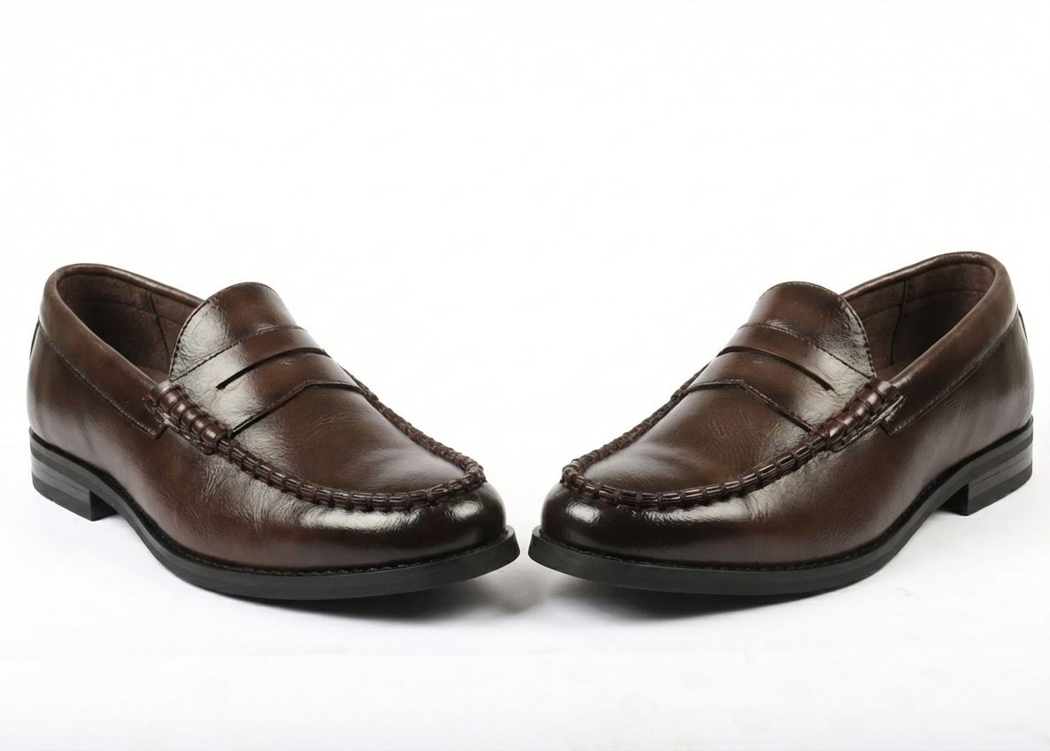 Men's Classic Penny Loafers PU Leather Slip-On Dress Shoes