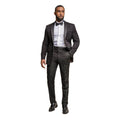 Mens Black Classic 2 Piece Tuxedo Peak Collar Suit - Knighthood Store