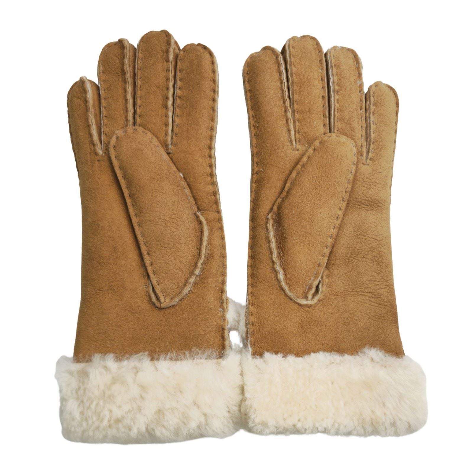 Women’s Plush Cuff Suede Leather Gloves