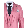 Men's Classic 3 Piece Suit Blush Pink Pocket Chain Wedding Tailored Fit Vintage Formal - Knighthood Store