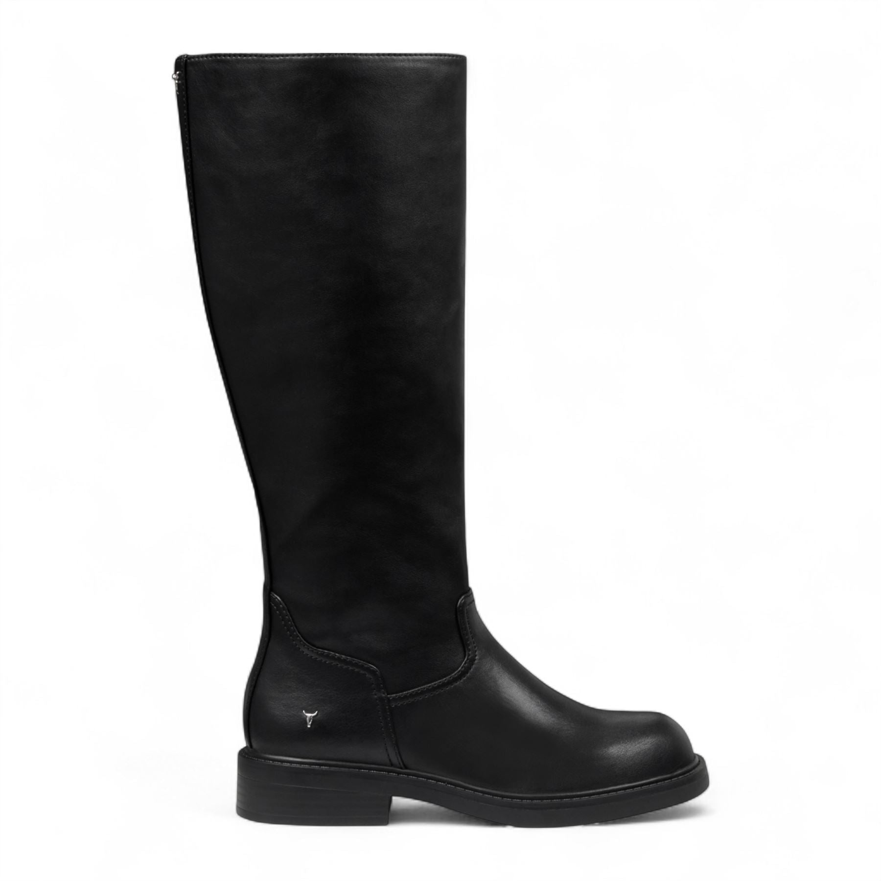 Blessing - Women's Black Faux Leather Knee High Boots