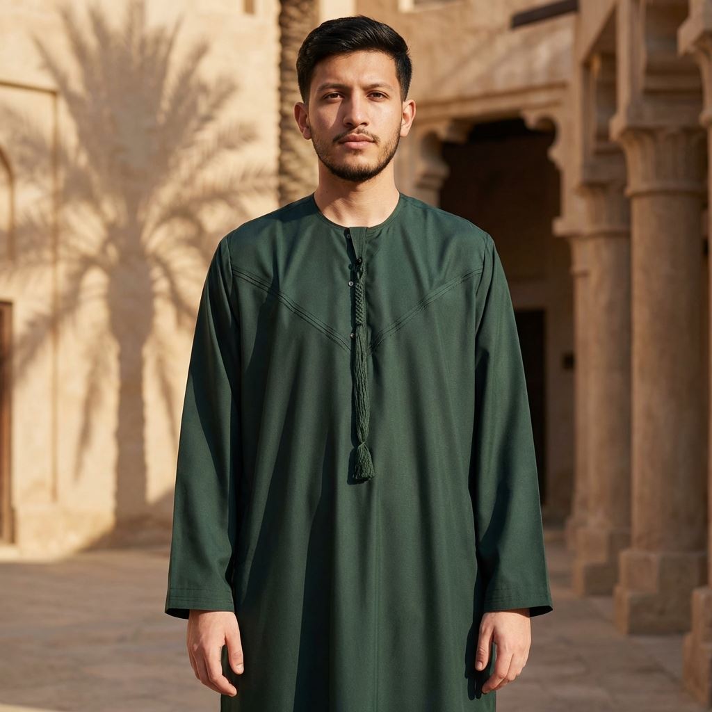 HM11 - Men's Emirati Omani Bobble Button Thobe