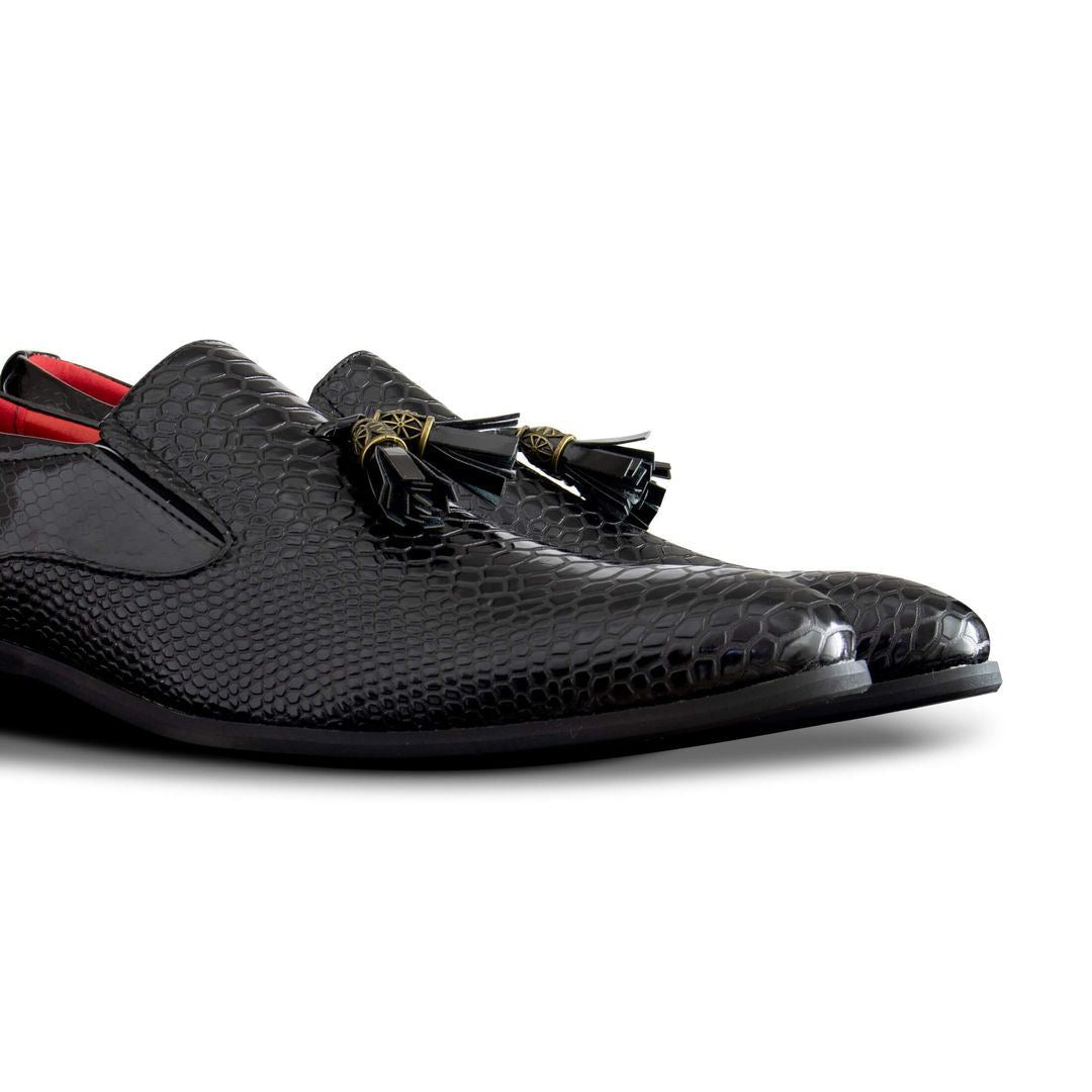 Men's Slip On Patent Shoes With Tassels Smart Casual