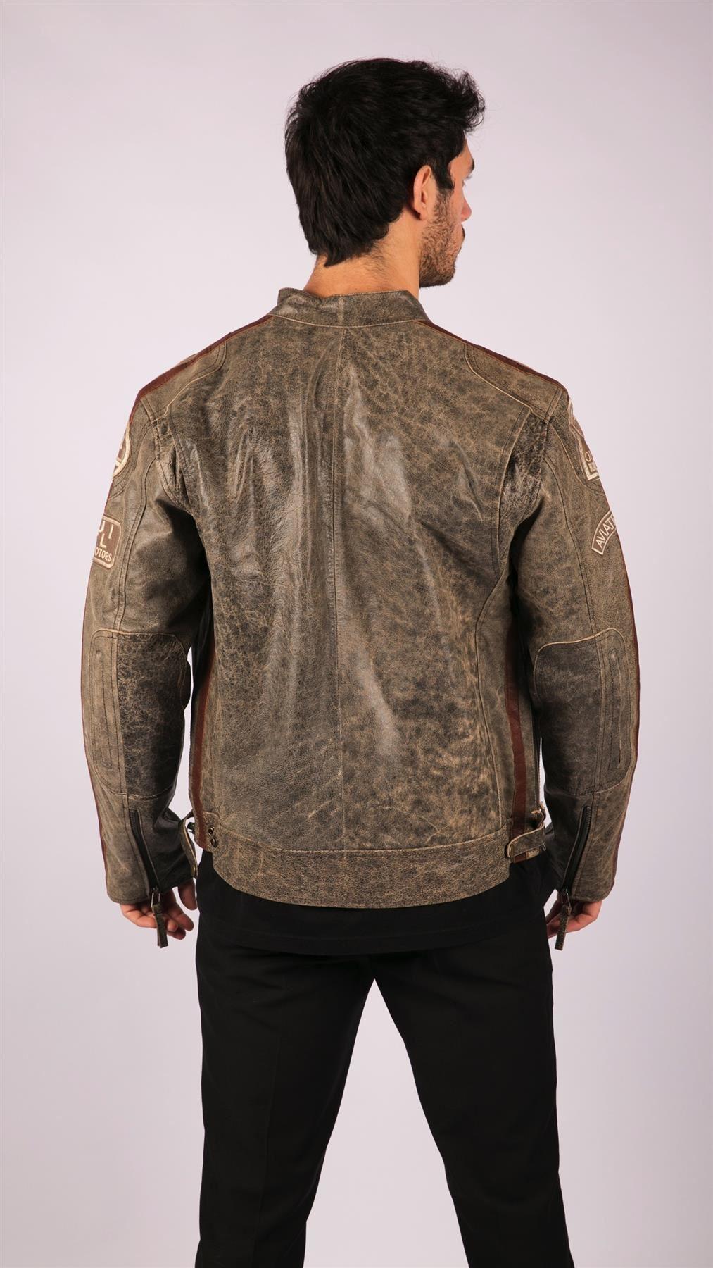 Men's Zipped Biker Leather Jacket | Infinity - Knighthood Store