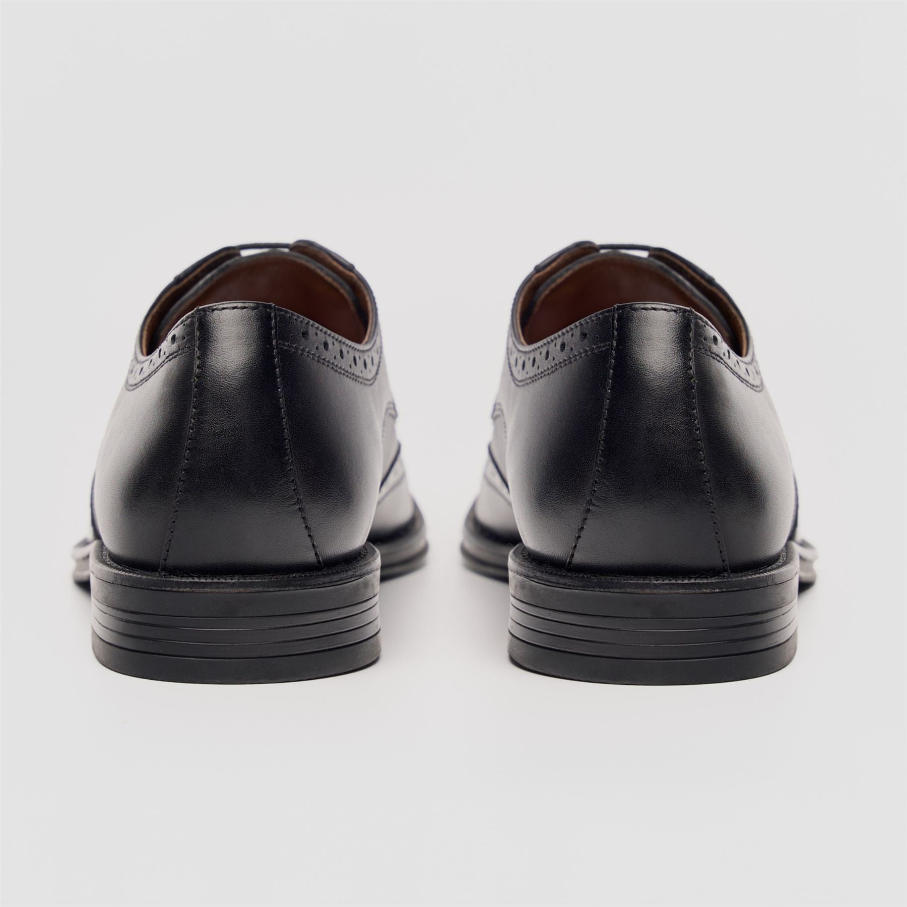 Lorenzo - Men's Black Burnished Leather Oxfords Shoes