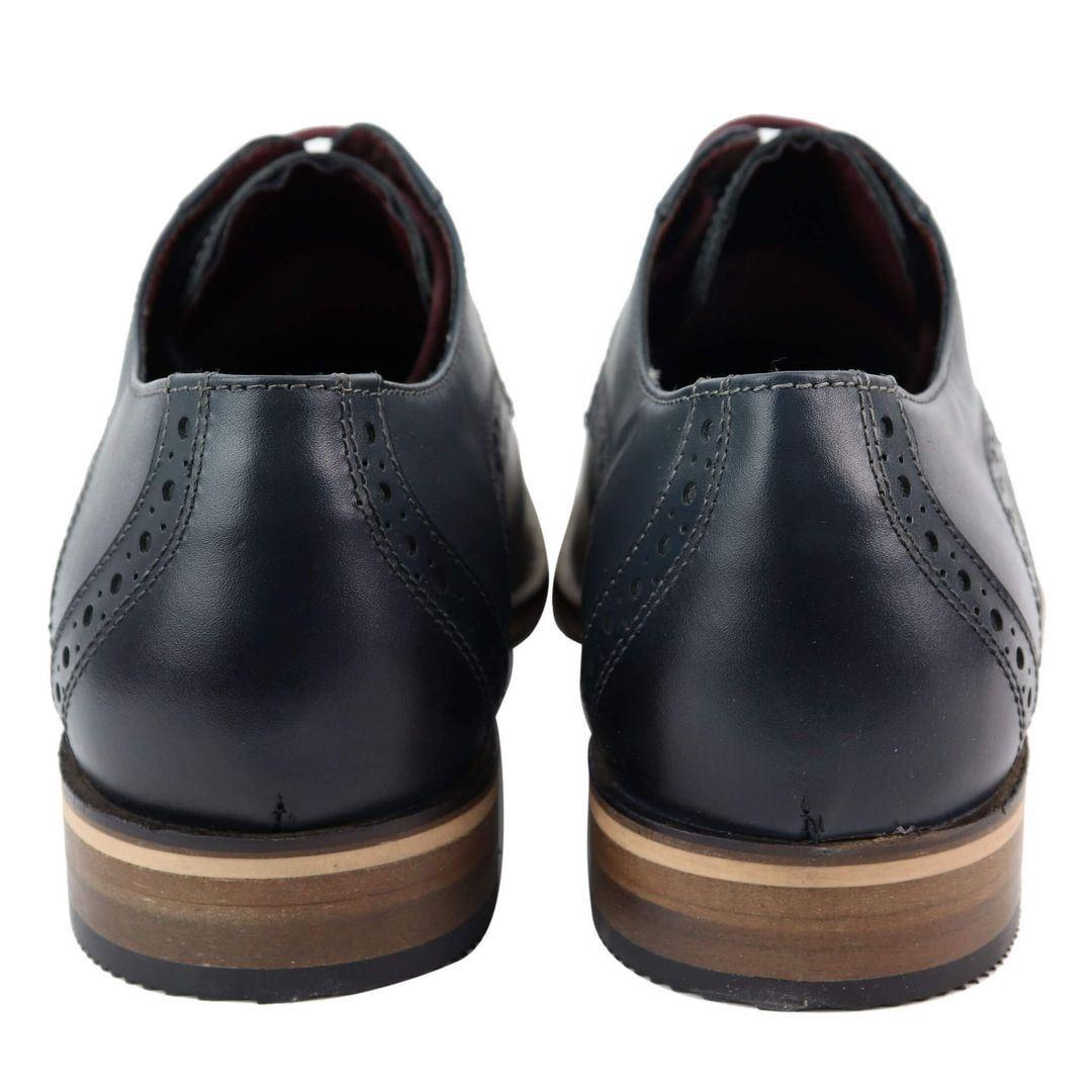 Mens Classic Laced Full Leather Derby Shoes Plain British Design Smart Casual - Knighthood Store