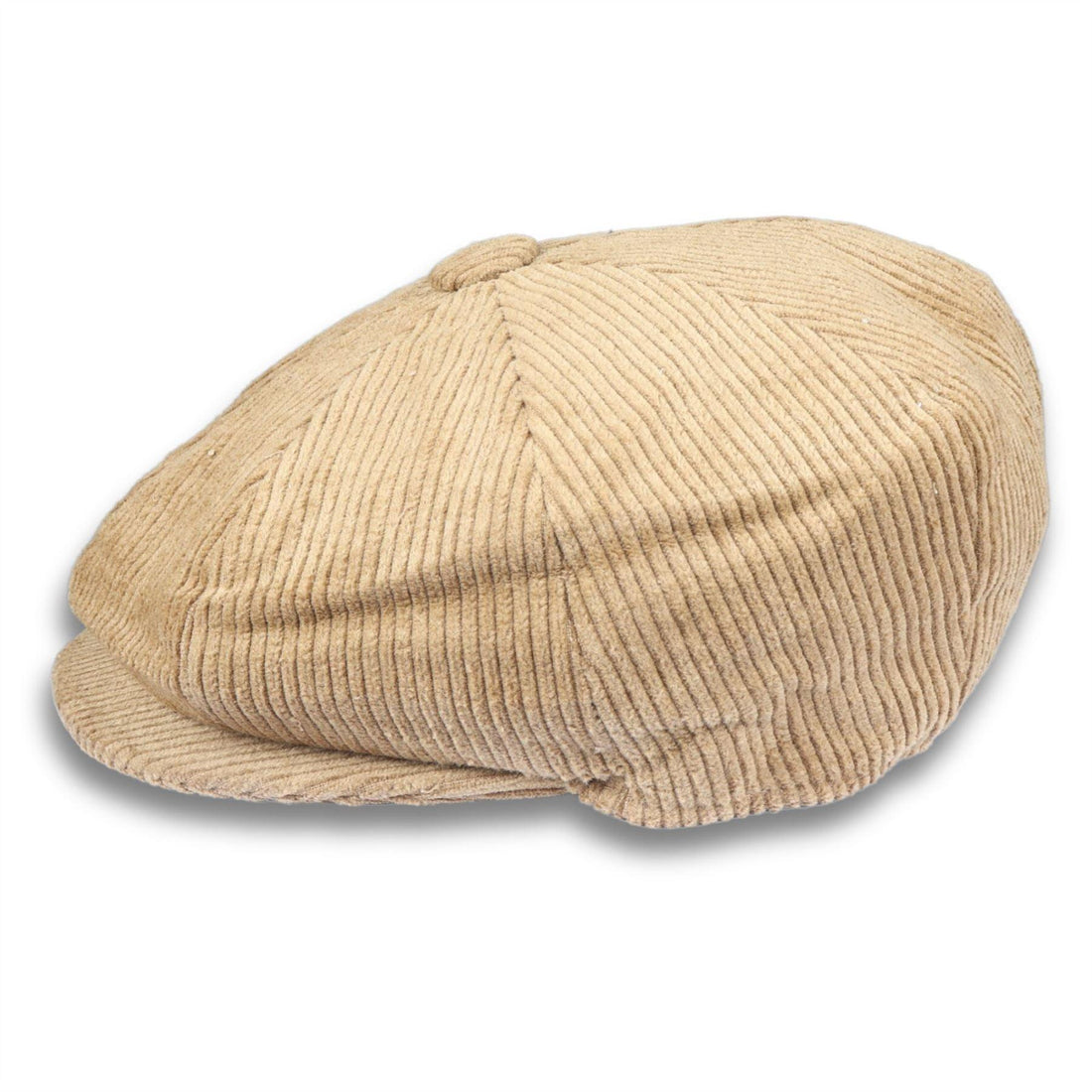 Men's Flat Cap 100% Cotton Corduroy Newsboy Baker Boy Peaked 8 Panel Hat - Knighthood Store