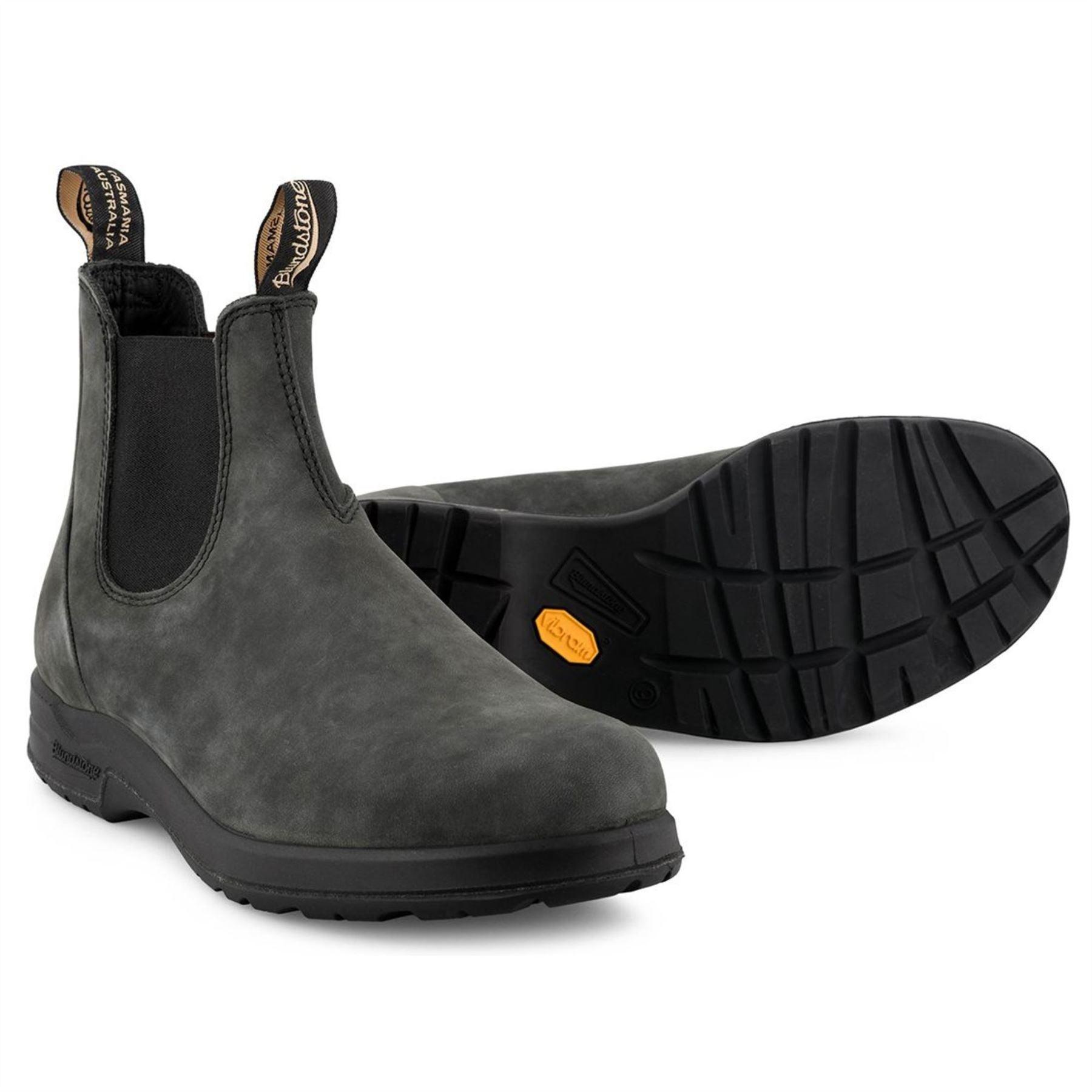 Blundstone 2055 Rustic Black Vintage Leather Chelsea Terrain Boots Slip On Retro - Knighthood Store