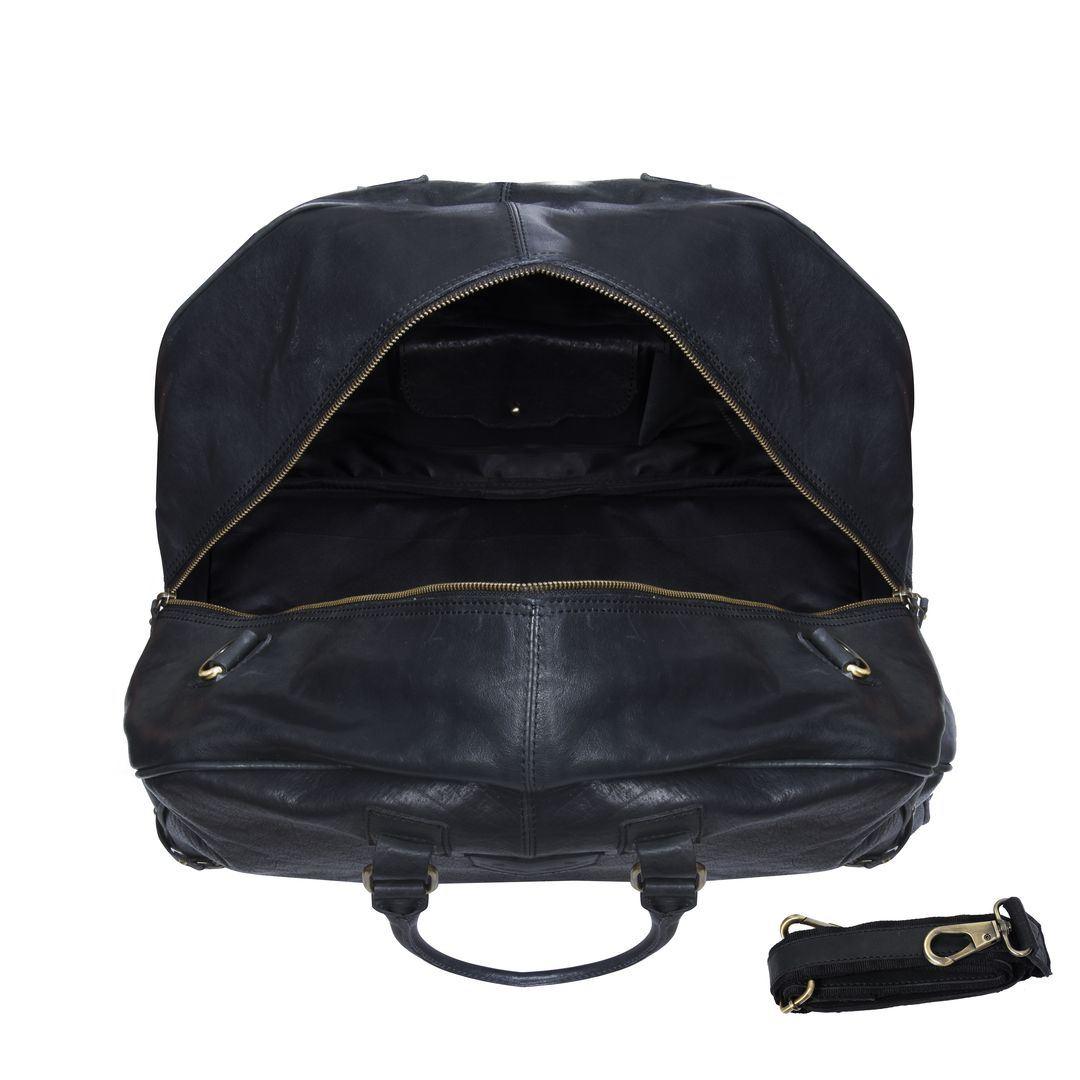 Mens Hand Made Real Leather Overnight Travel Gym Weekend Bag Duffle Carry On - Knighthood Store
