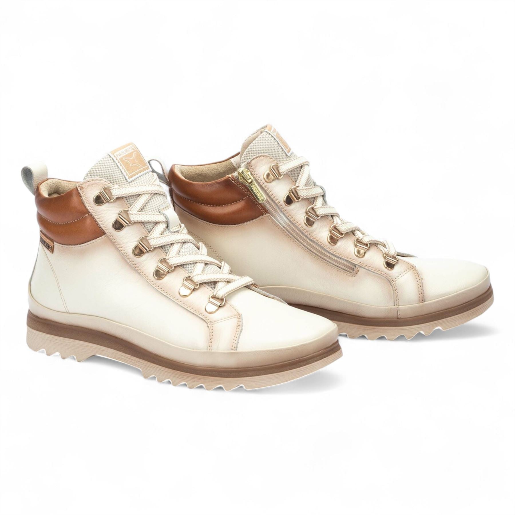 Vigo - Women’s Nata White Leather Ankle Trainers Boots