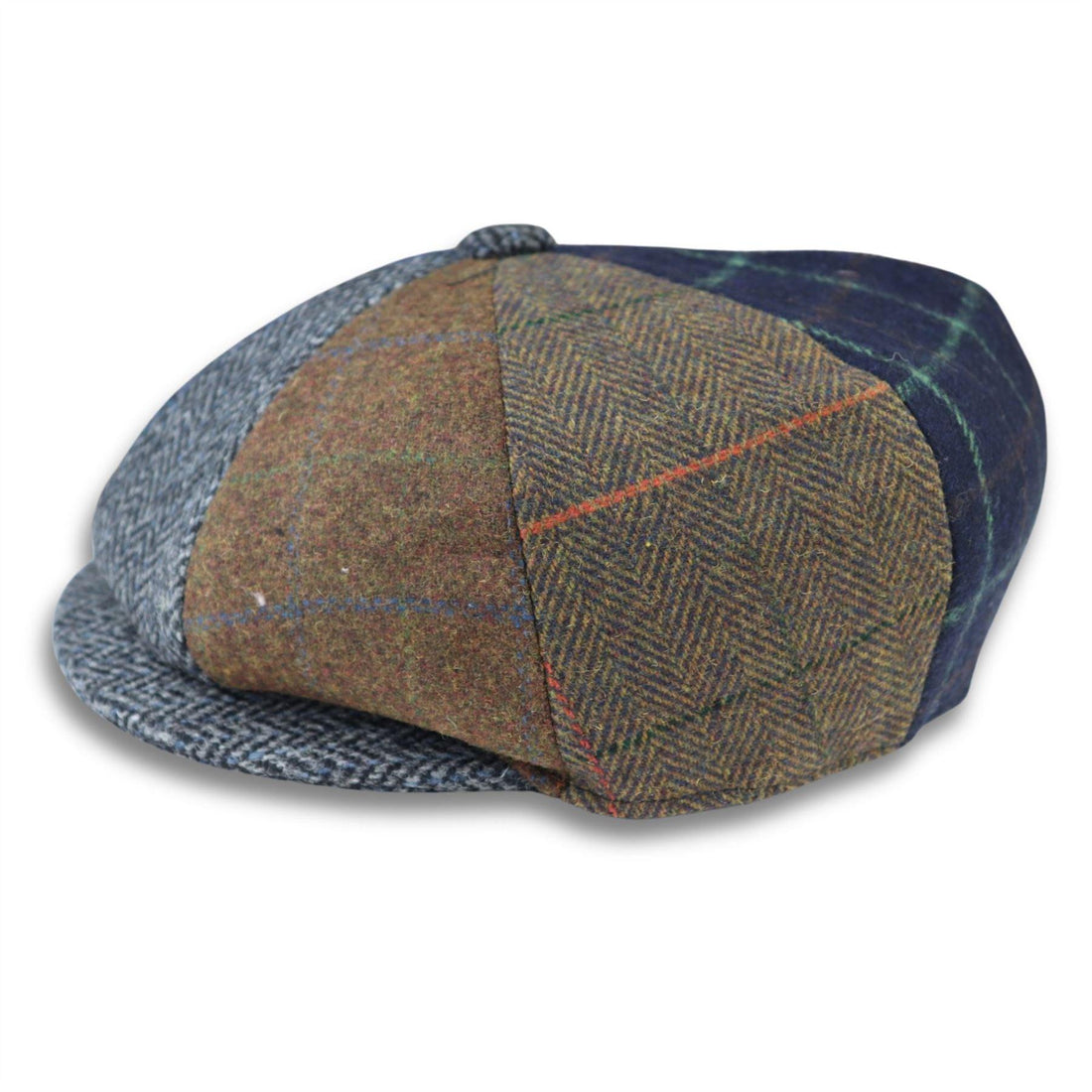 Men's Flat Cap Wool Blend Tweed Patch Newsboy Baker Boy 8 Panel Hat - Knighthood Store