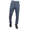 Men's Trousers Navy Checked Casual Formal Pants - Knighthood Store