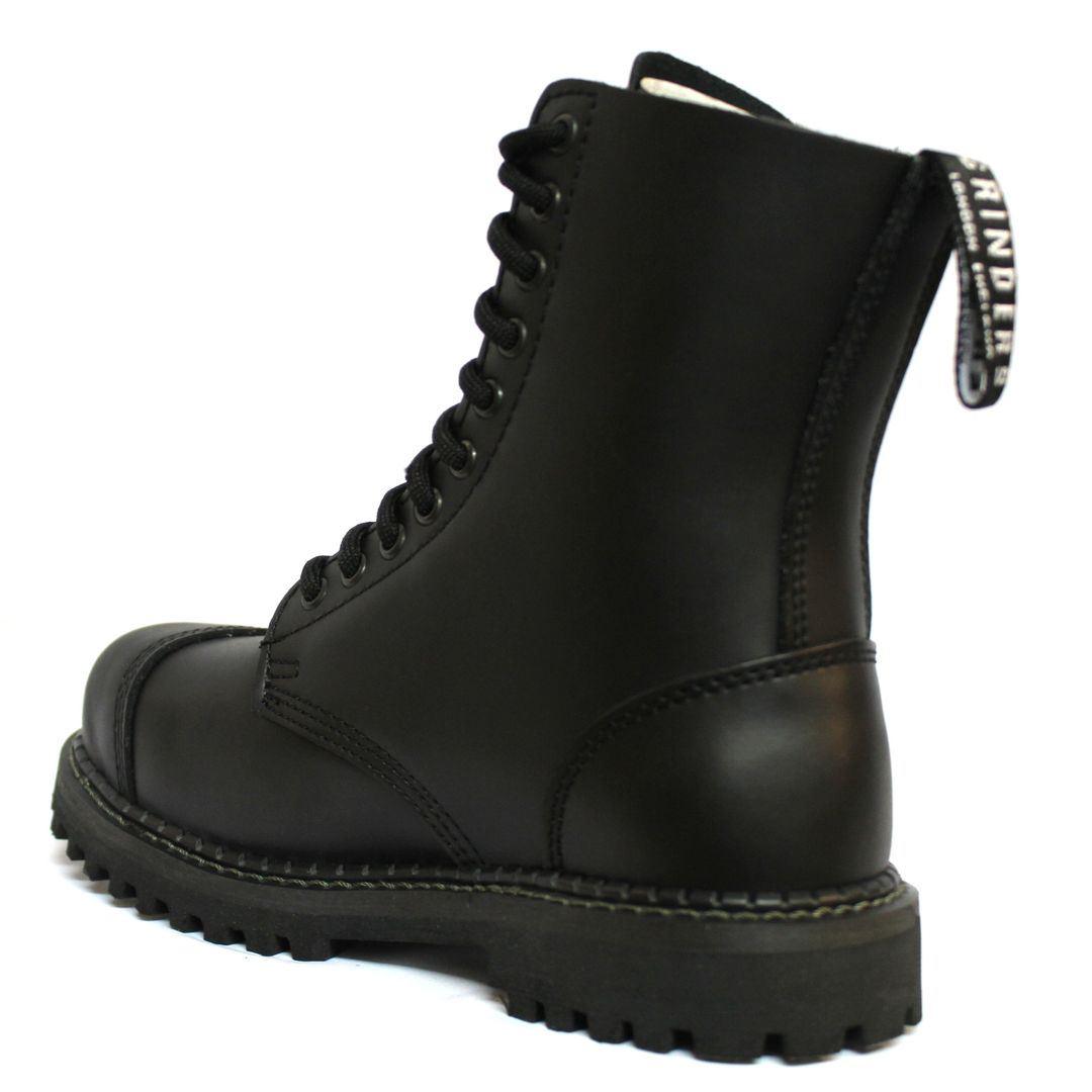 Unisex Real Leather Military Boots Black Ginders Stag Punk Rock Safety Steel Toe - Knighthood Store
