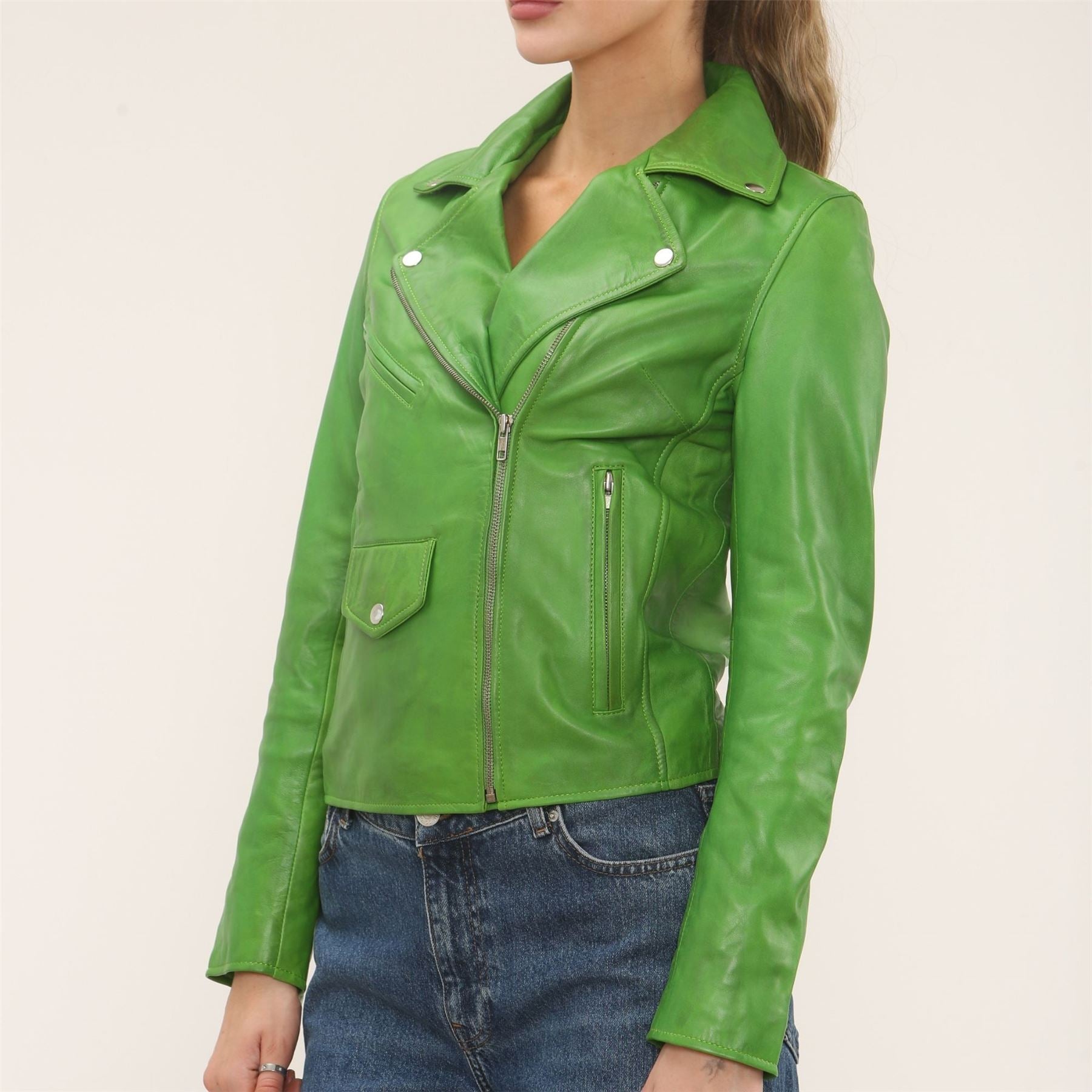 Women's Real Leather Brando Style Biker Jacket