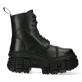 New Rock Boots Punk WALL083C-S5 Unisex Metallic Black Leather Platform Gothic EMO - Knighthood Store