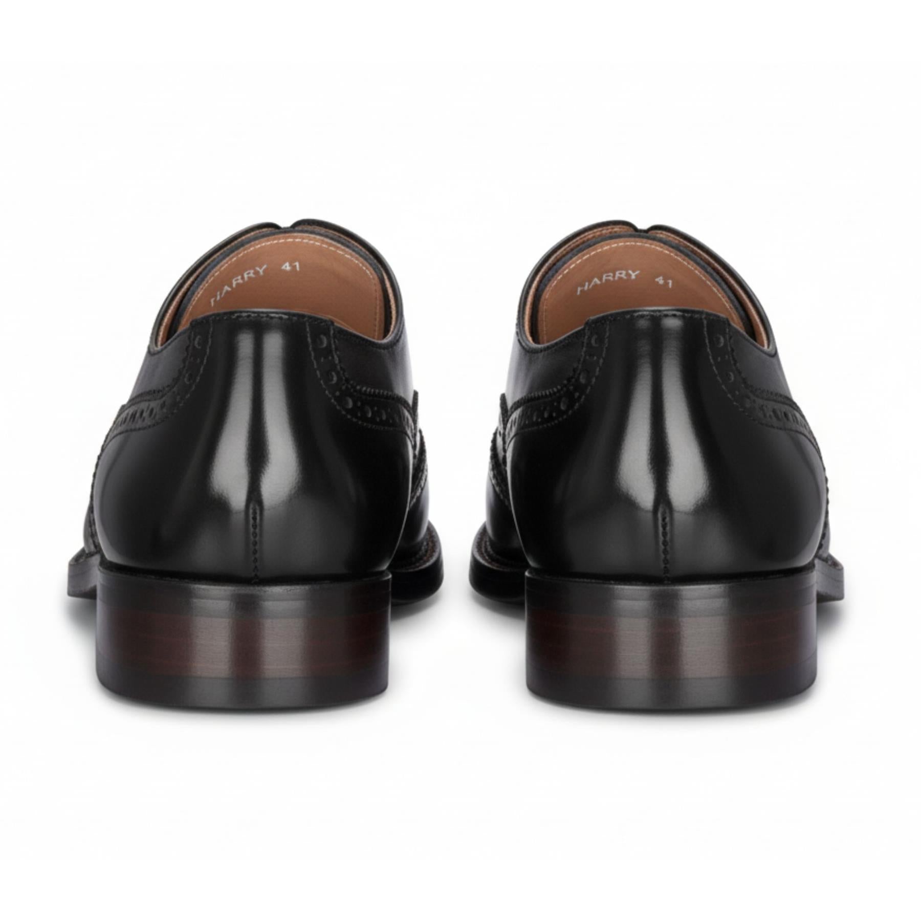 Harry - Men's Black Patent Leather Brogue Shoes
