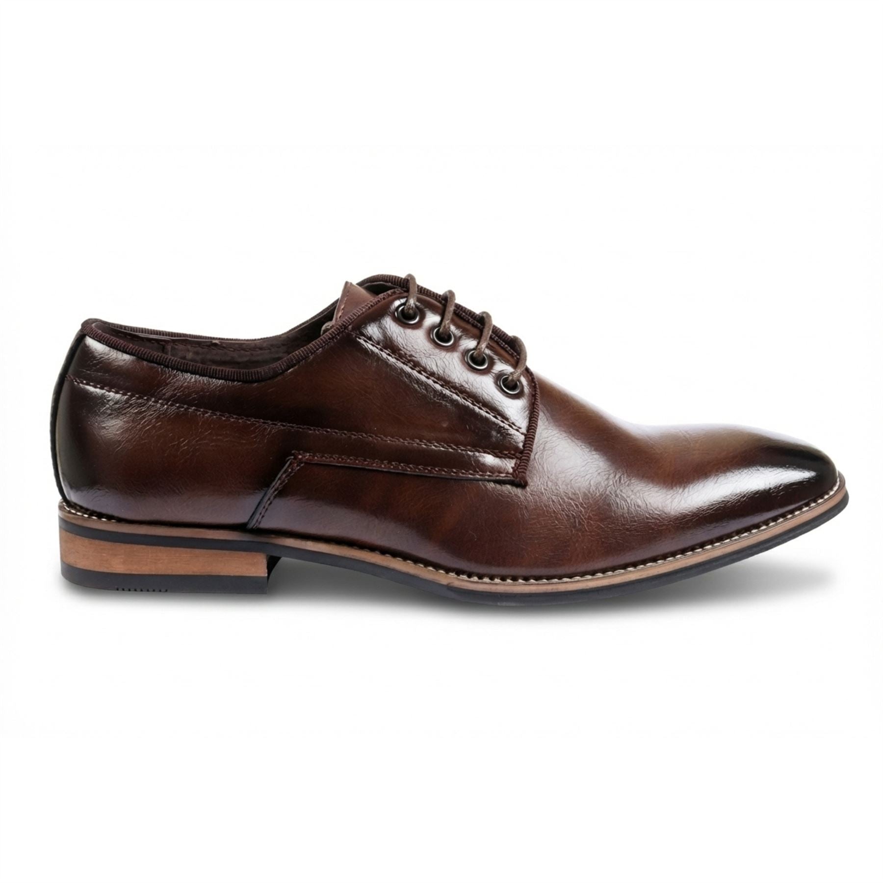 Men’s Classic Plain Toe Derby Lace-Up Oxfords Dress Shoes