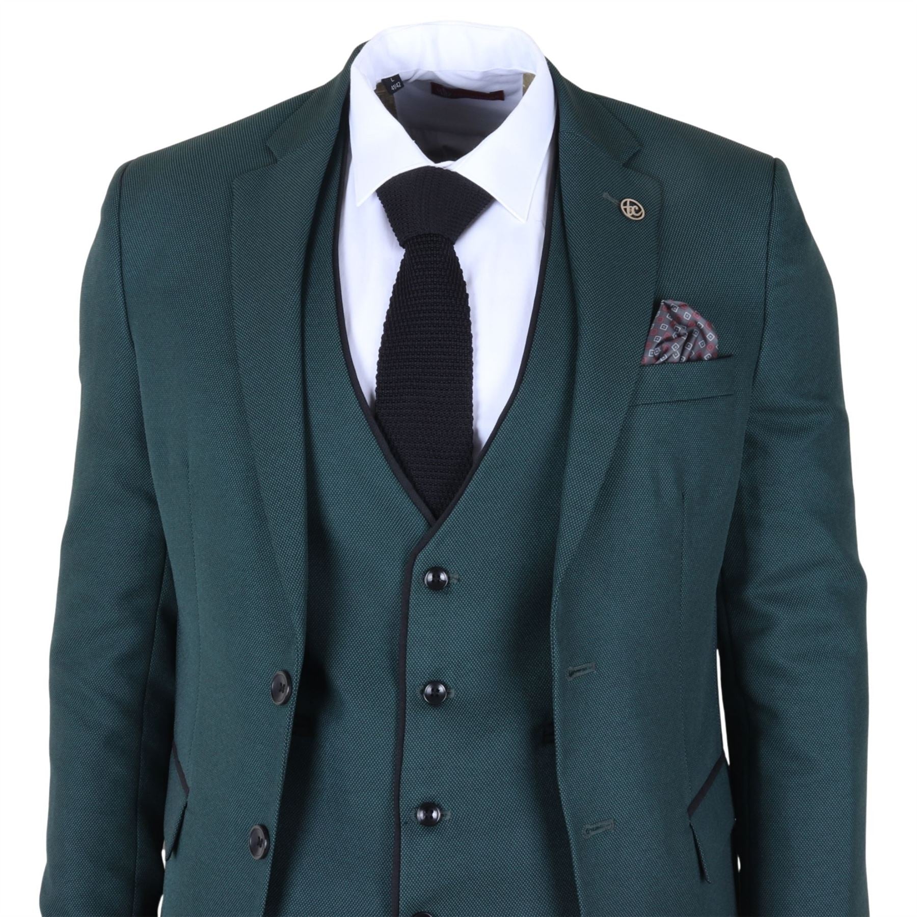 IM46 - Men's 3 Piece Green Tailored Fit Suit