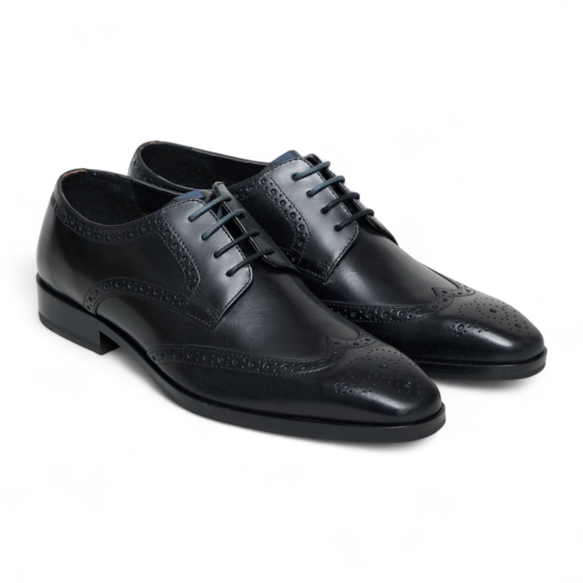 Men’s Black Leather Oxford Derby Classic Formal Lace-Up Brogue Shoes
