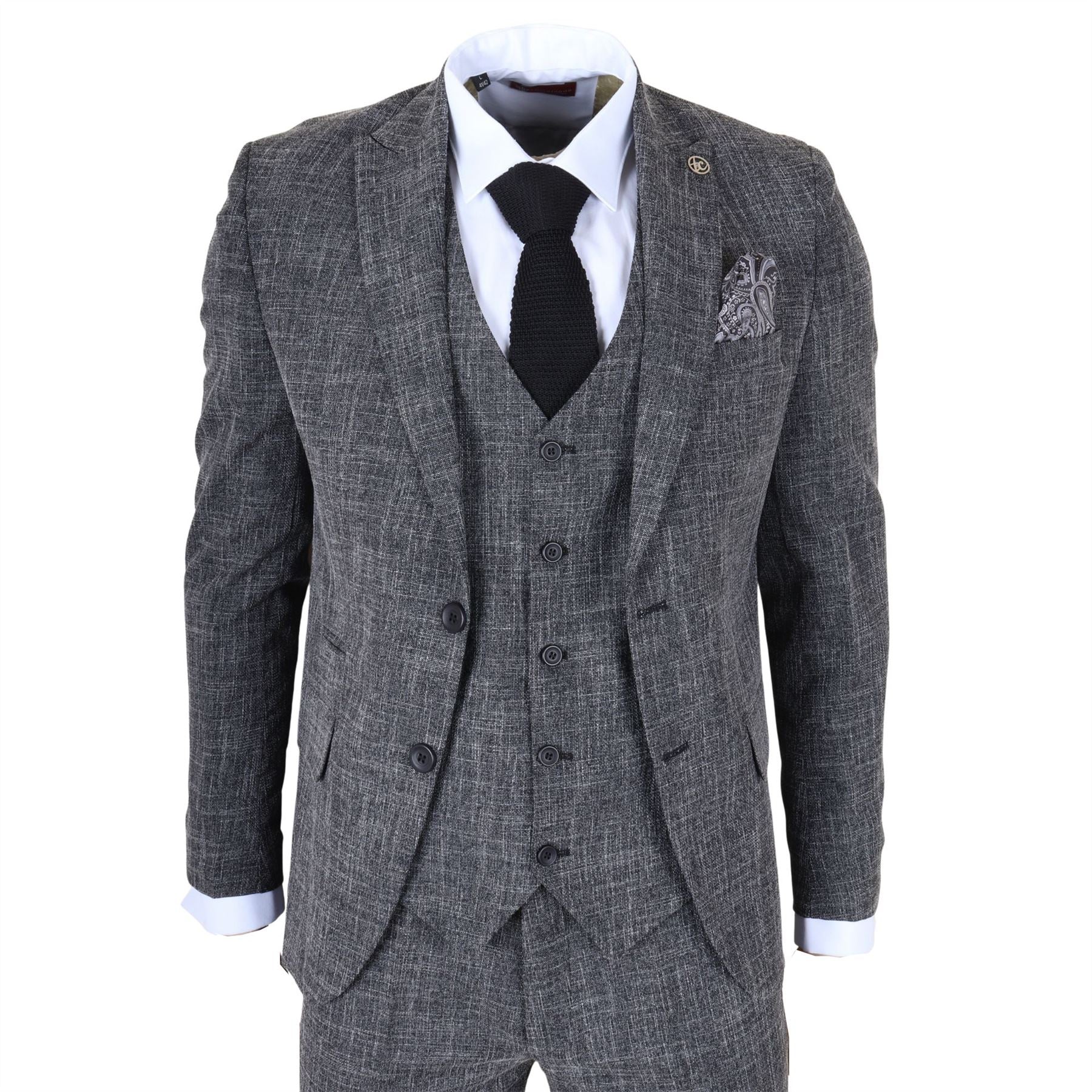 IM33 - Men's Black 3 Piece Tailored Fit Suit