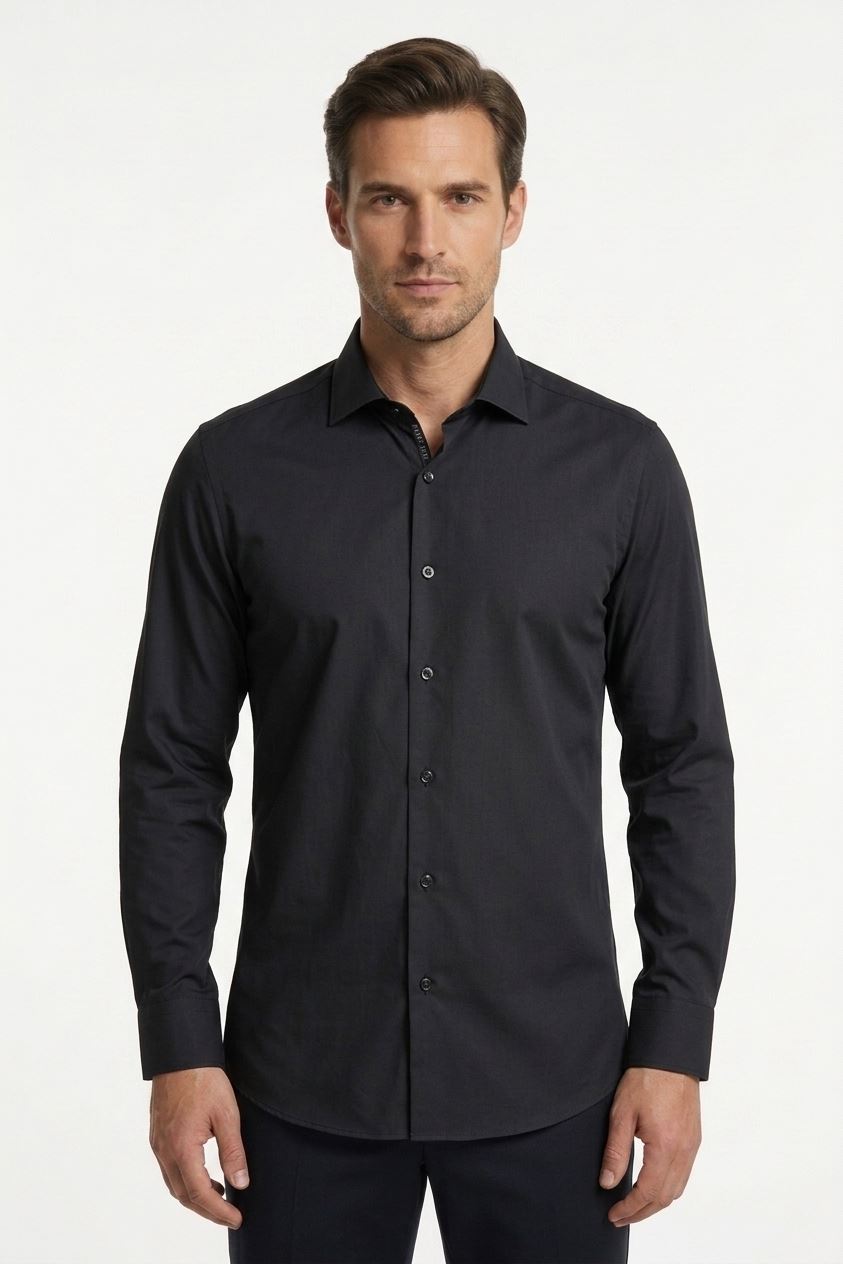 Men's Slim Fit Long Sleeve Button-Down Dress Shirt