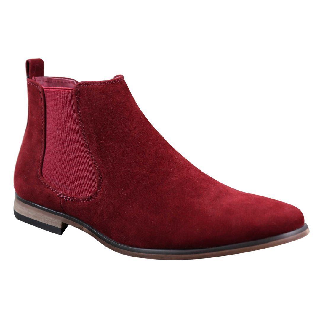 Mens Italian Suede Slip On Ankle Boots Smart Casual Desert Chelsea Dealer - Knighthood Store