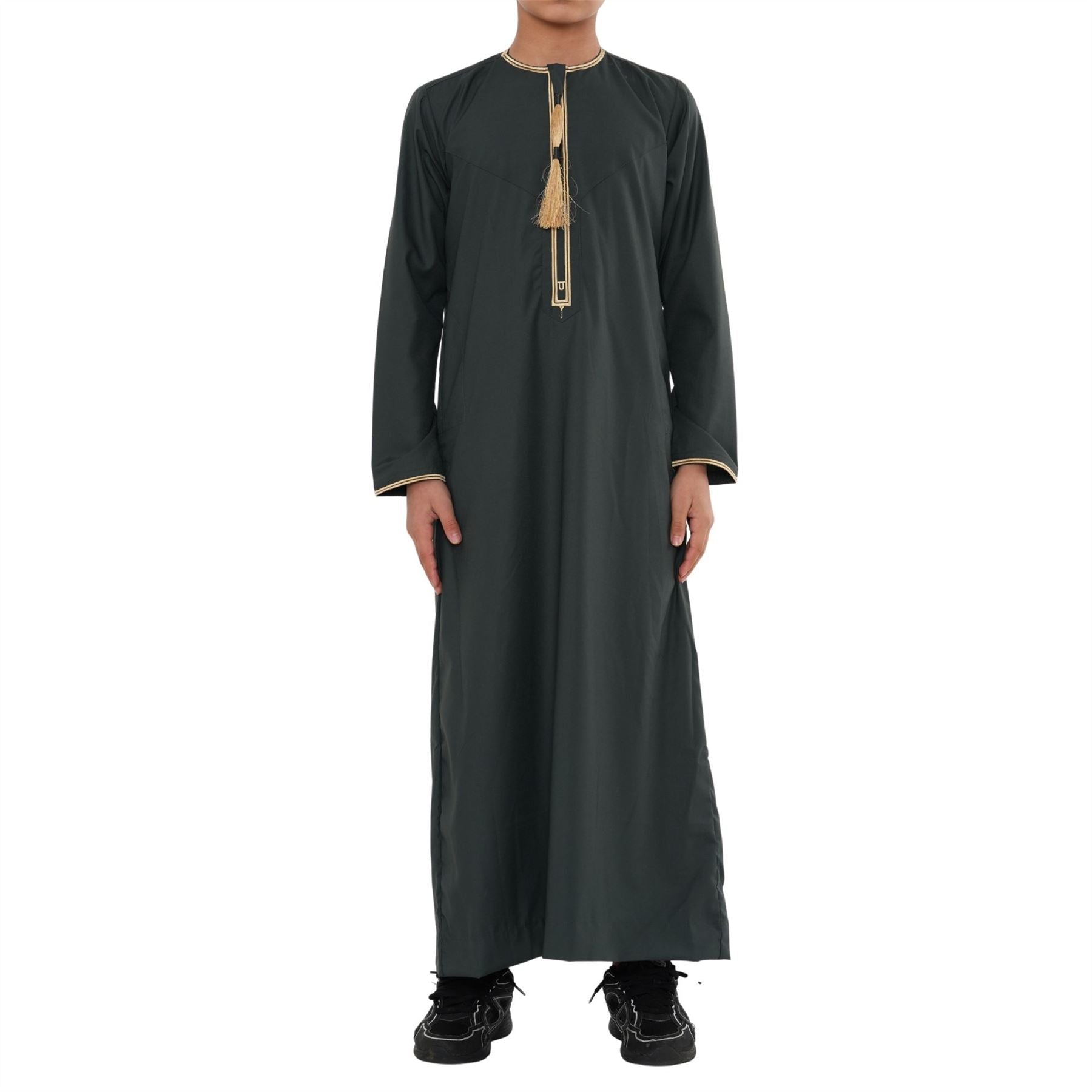TT-003 - Boy's Emirati Omani Gold Tassel Embroidery Thobe