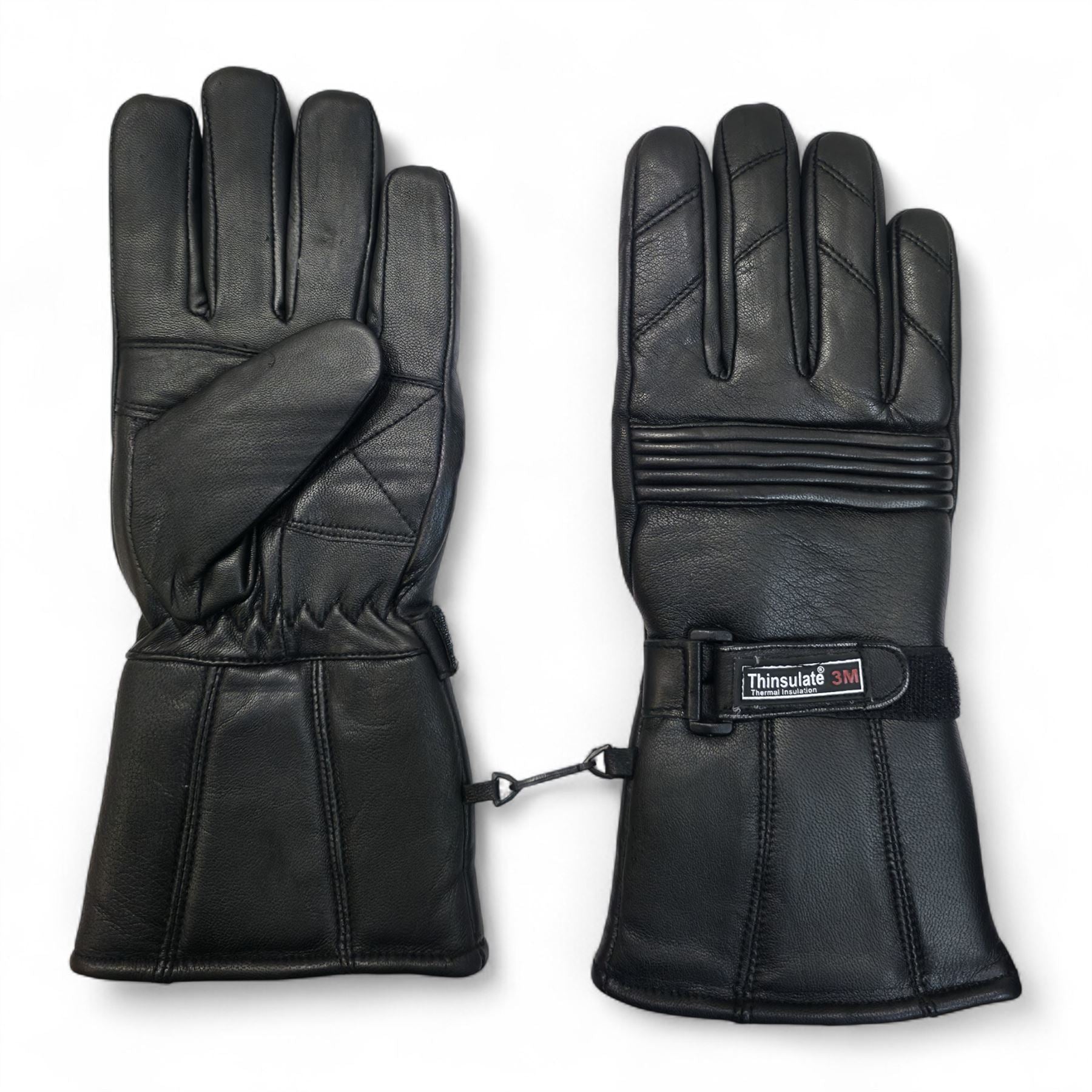 Men’s Cowhide Leather Thermal Insulation Motorcycle Gloves