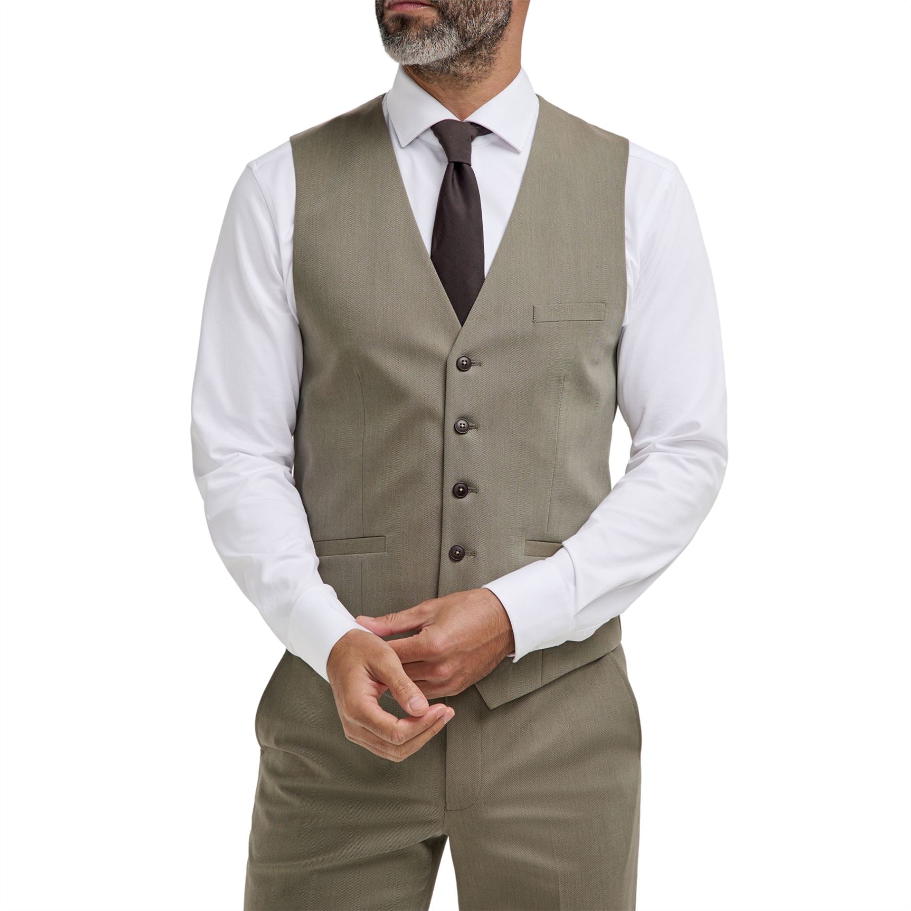 Donatella - Men's Sage Green Tailored Fit Waistcoat