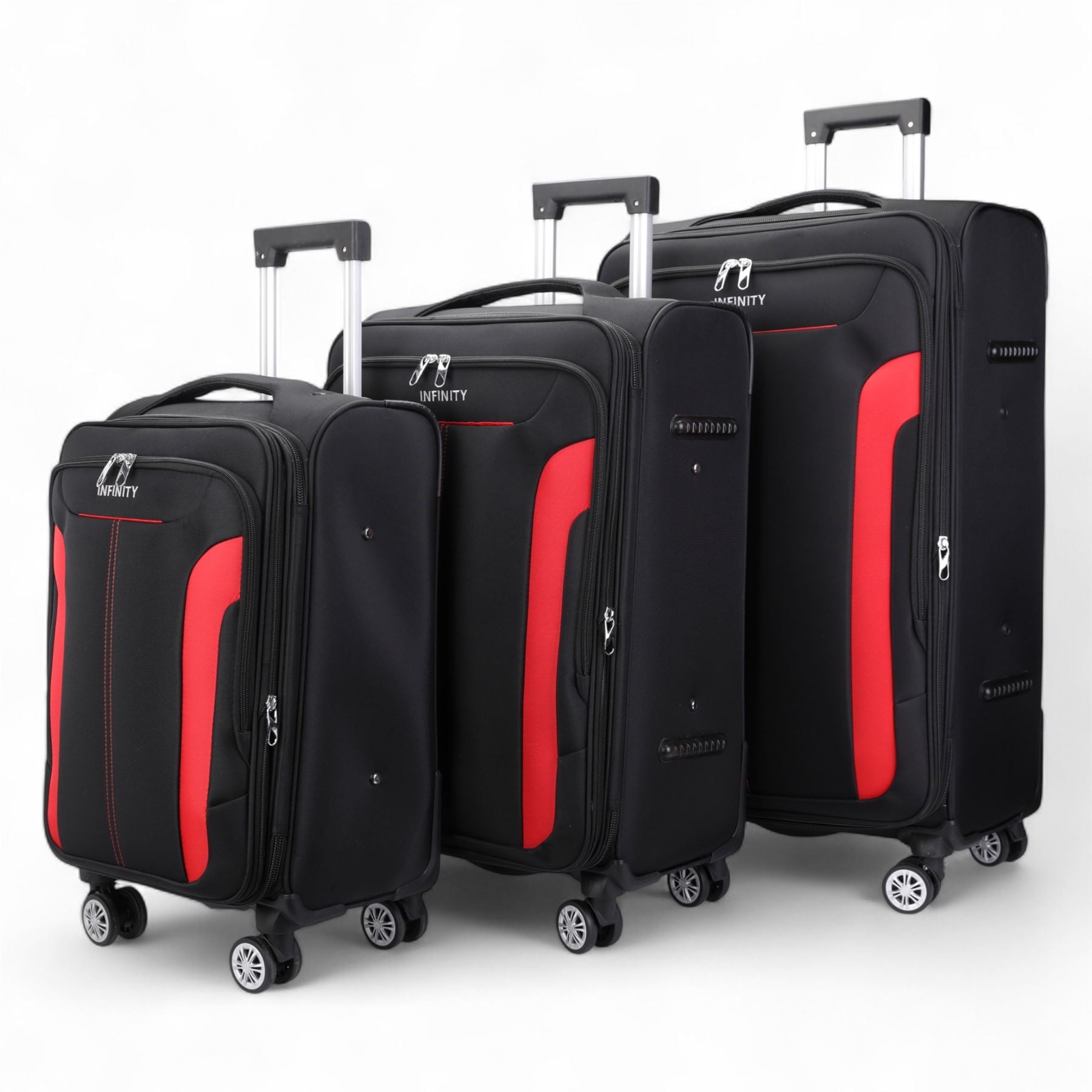 Lightweight Expandable Luggage Softshell 8 Weel Suitcase Set