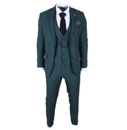 IM46 - Men's 3 Piece Green Tailored Fit Suit