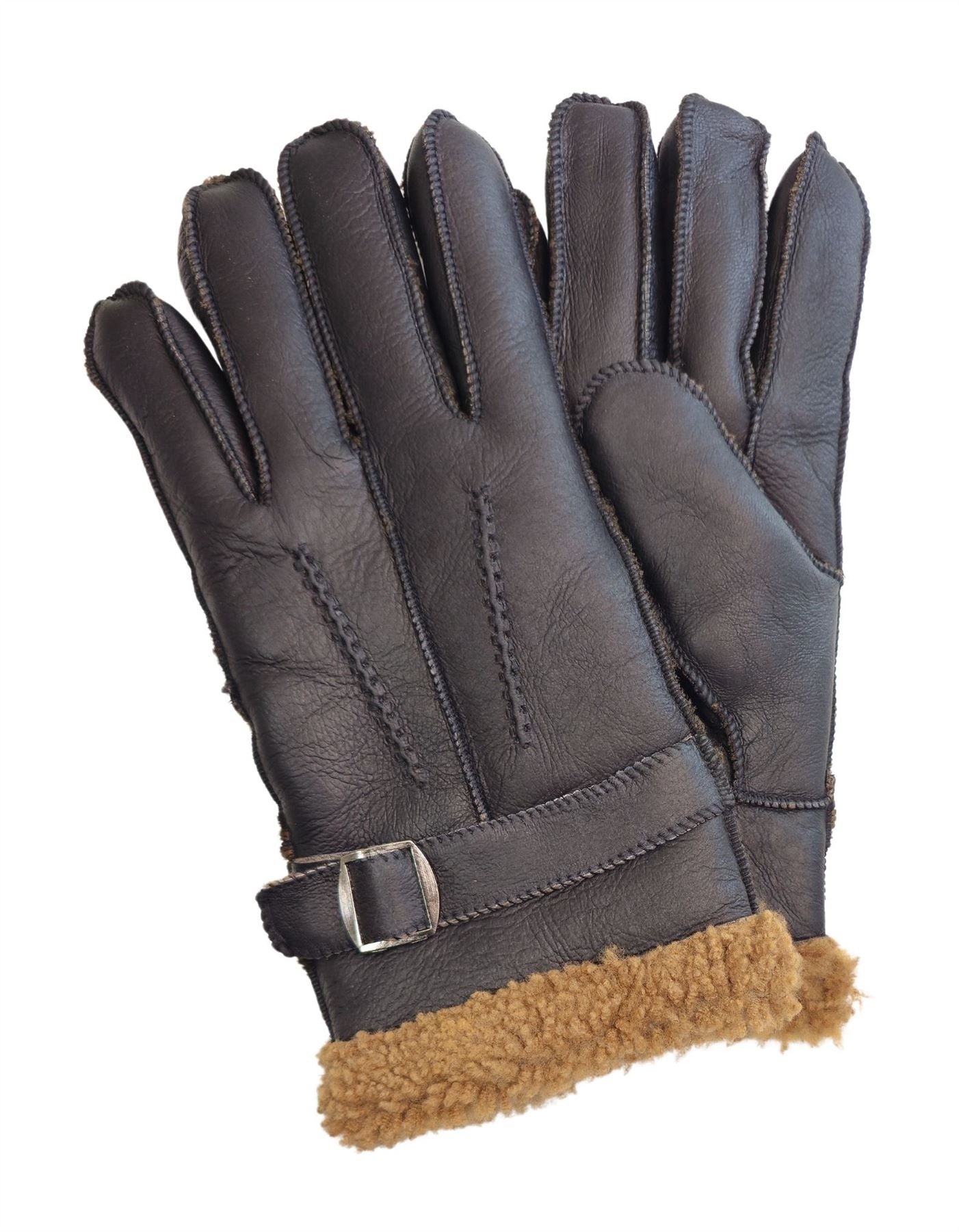Men’s Sheepskin Suede Leather Wool Lining Gloves