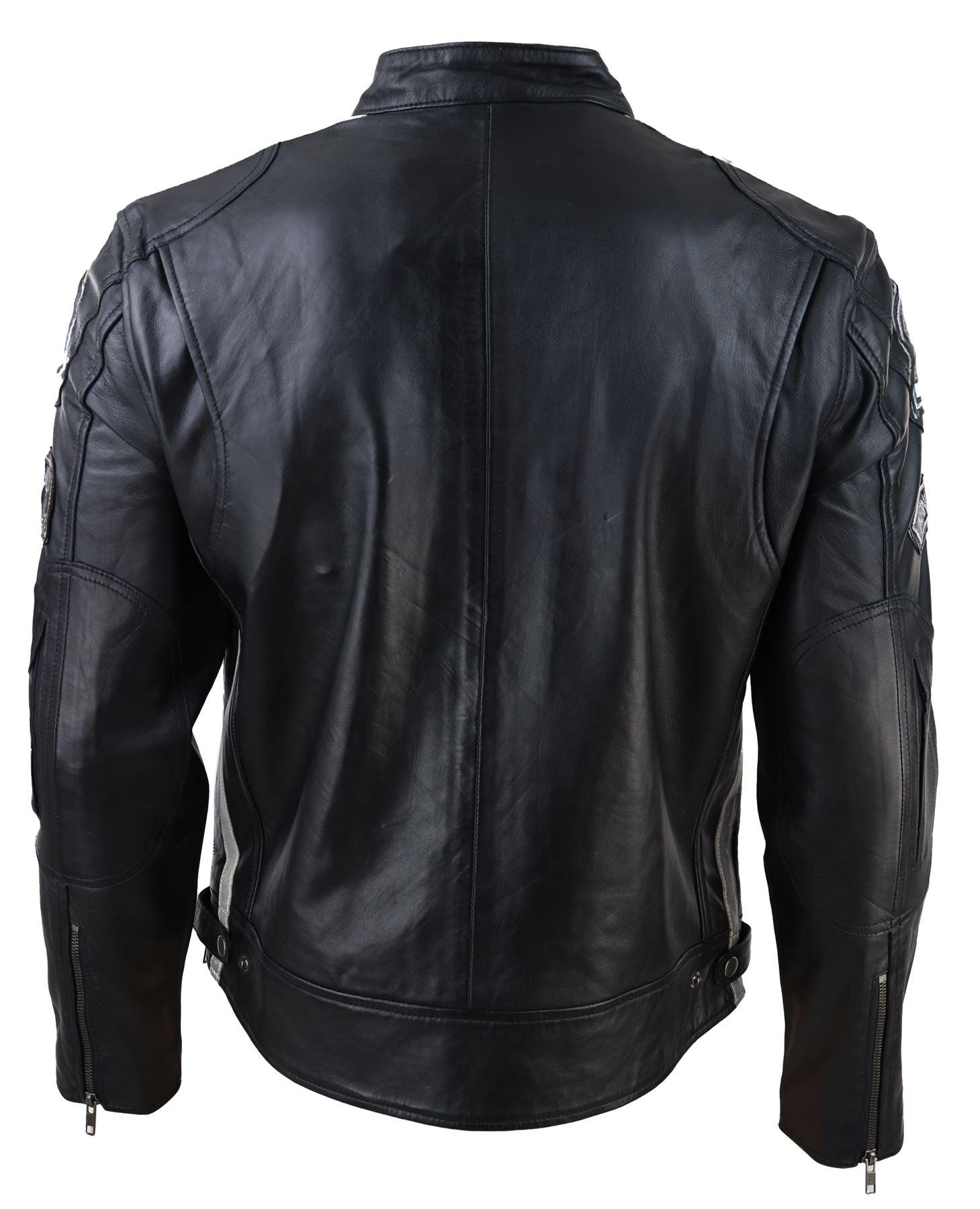 Men's Zipped Biker Leather Jacket | Infinity - Knighthood Store