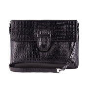 Womens Real Leather Buckle Hide Clutch Shoulder Bag Metal Chain Cross Body - Knighthood Store