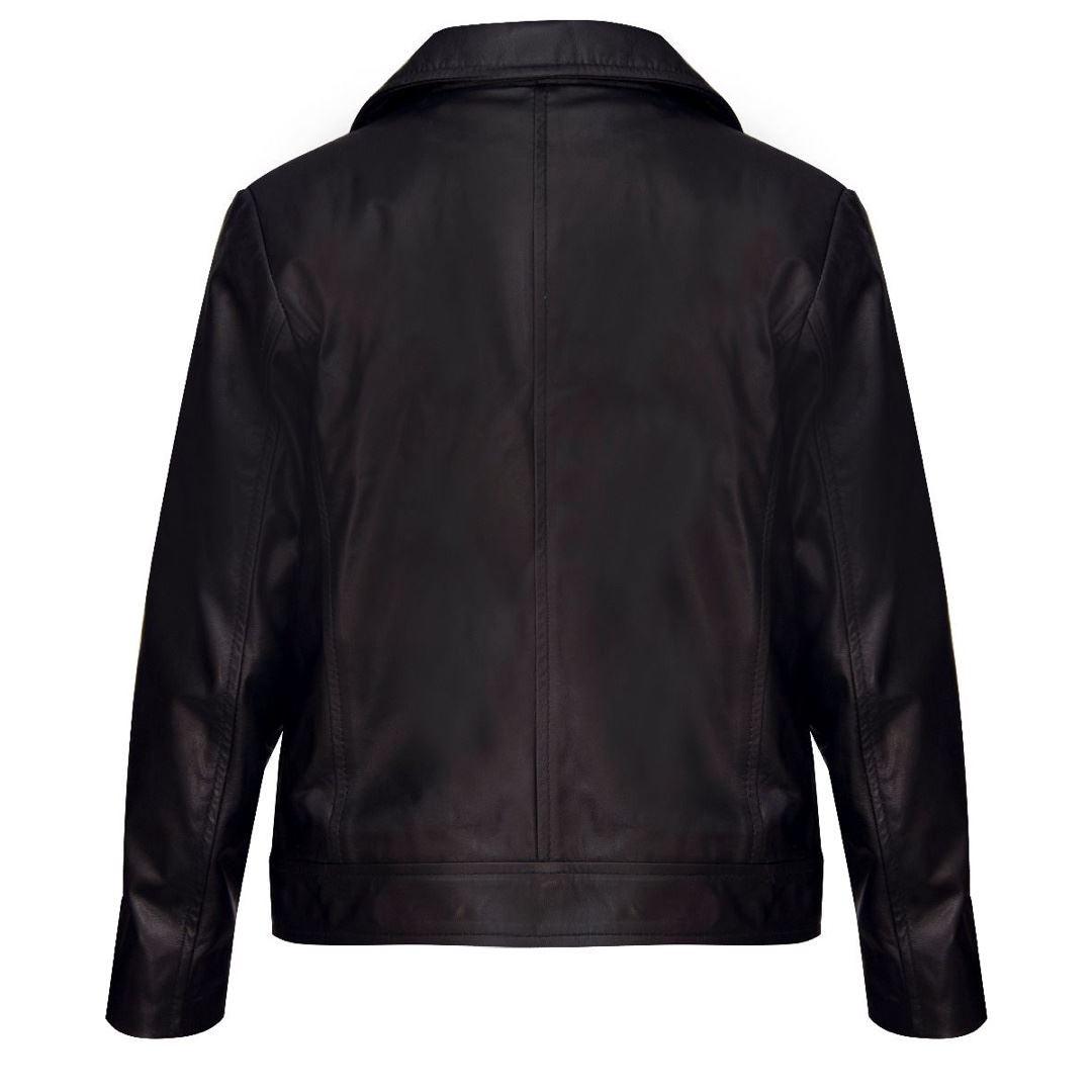 Girls Kids Real leather Biker Style Jacket Cross Zip Black Pink Age - Knighthood Store
