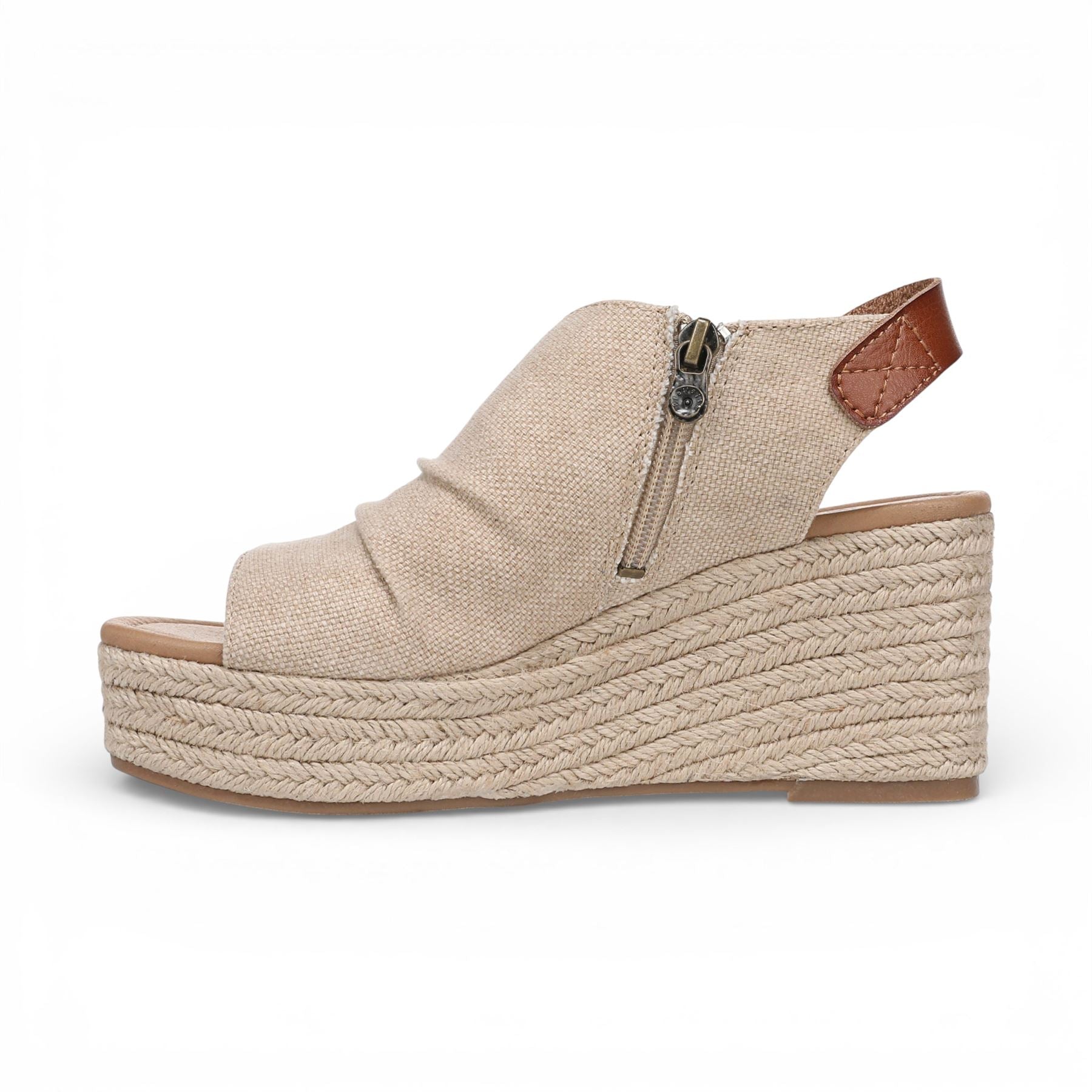 Amira - Women's Brown Beige Wedge Slingbacks Heel Sandals
