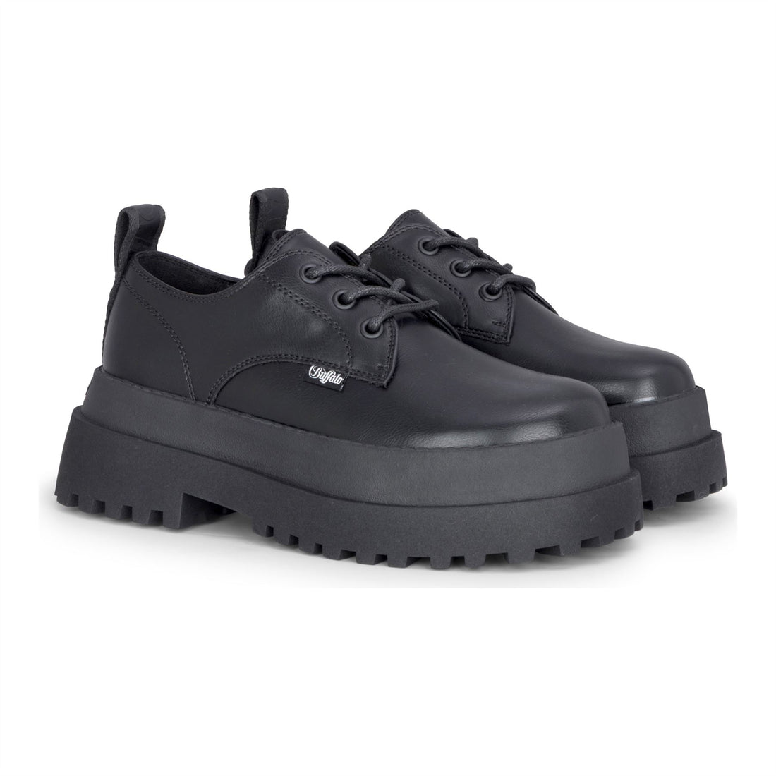 PLUTO LACE UP - Women’s Black Lace-Up Platform Shoes