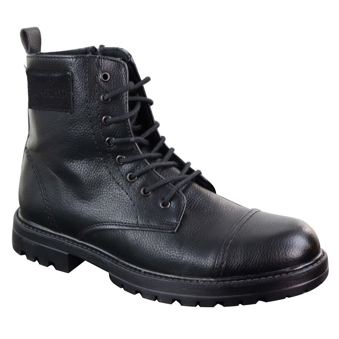 Mens Ankle Boots Military Army Laced Zip Casual Combat Vintage Classic Leather - Knighthood Store