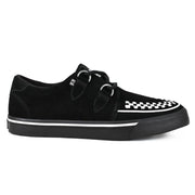Pointed Creeper Sneaker Black White Suede Platform Shoes