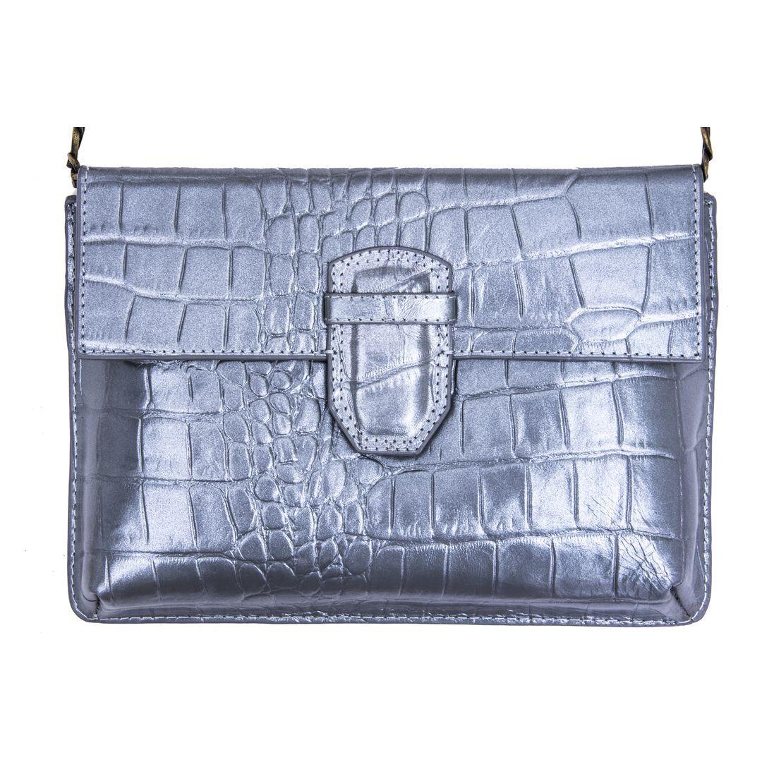 Womens Real Leather Buckle Hide Clutch Shoulder Bag Metal Chain Cross Body - Knighthood Store