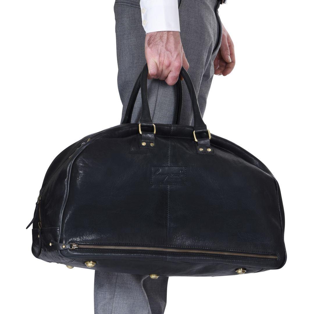 Mens Hand Made Real Leather Overnight Travel Gym Weekend Bag Duffle Carry On - Knighthood Store