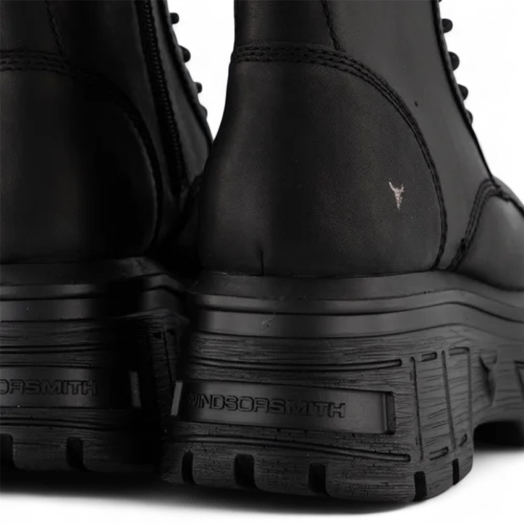 Screaming - Women's Black Mid-Calf Leather Platform Boots