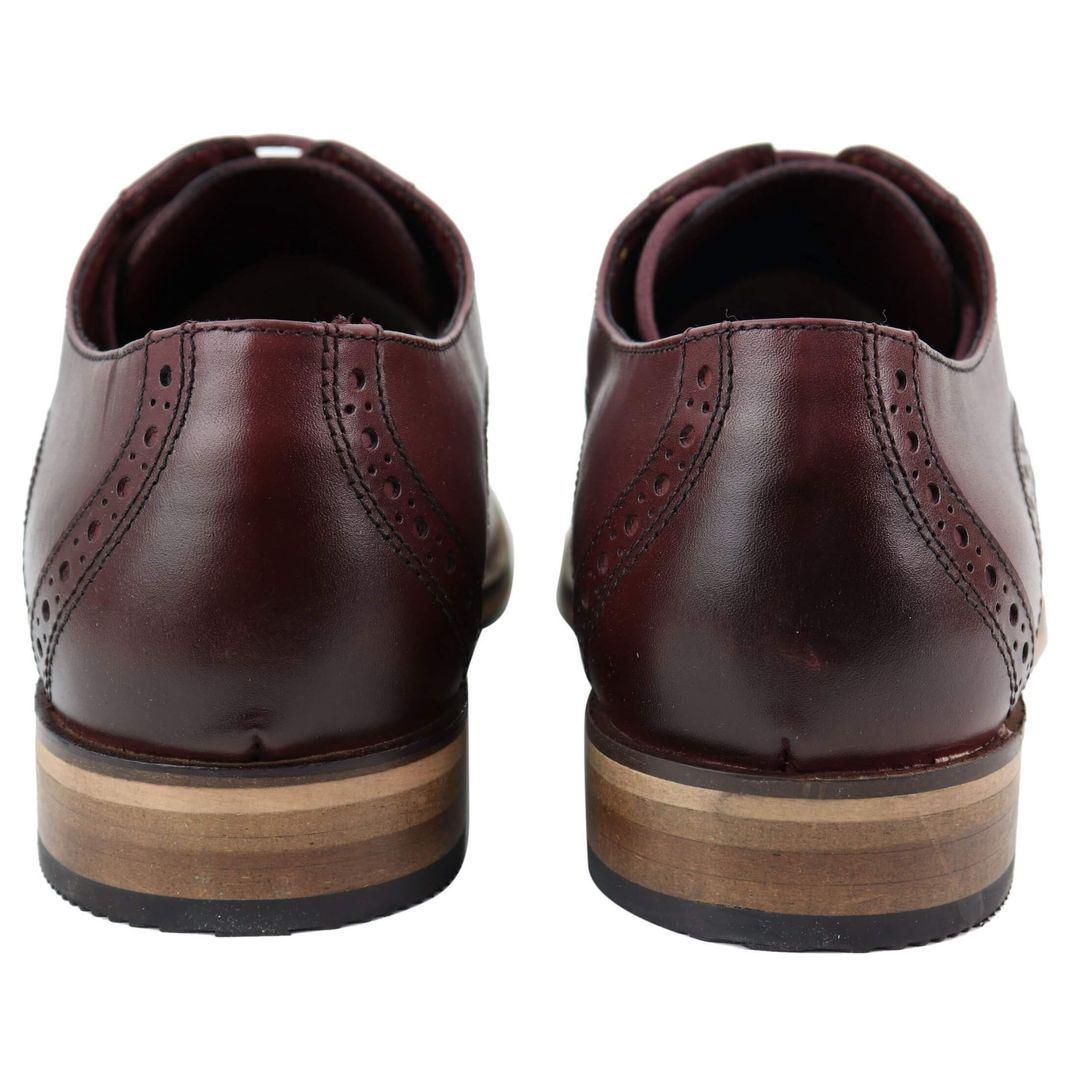 Mens Classic Laced Full Leather Derby Shoes Plain British Design Smart Casual - Knighthood Store