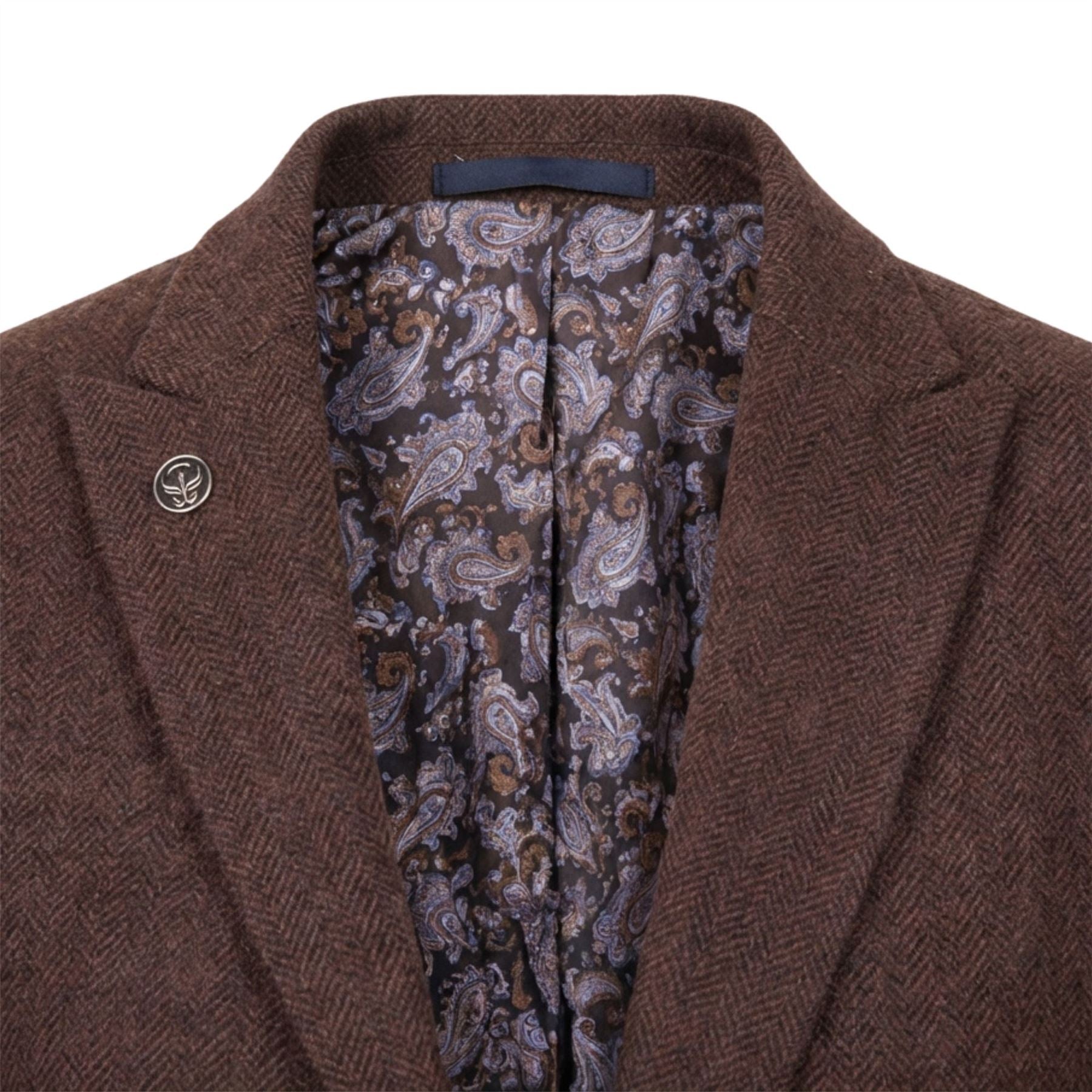 IMW-04 - Women's Brown Tweed Herringbone Blazer Waistcoat