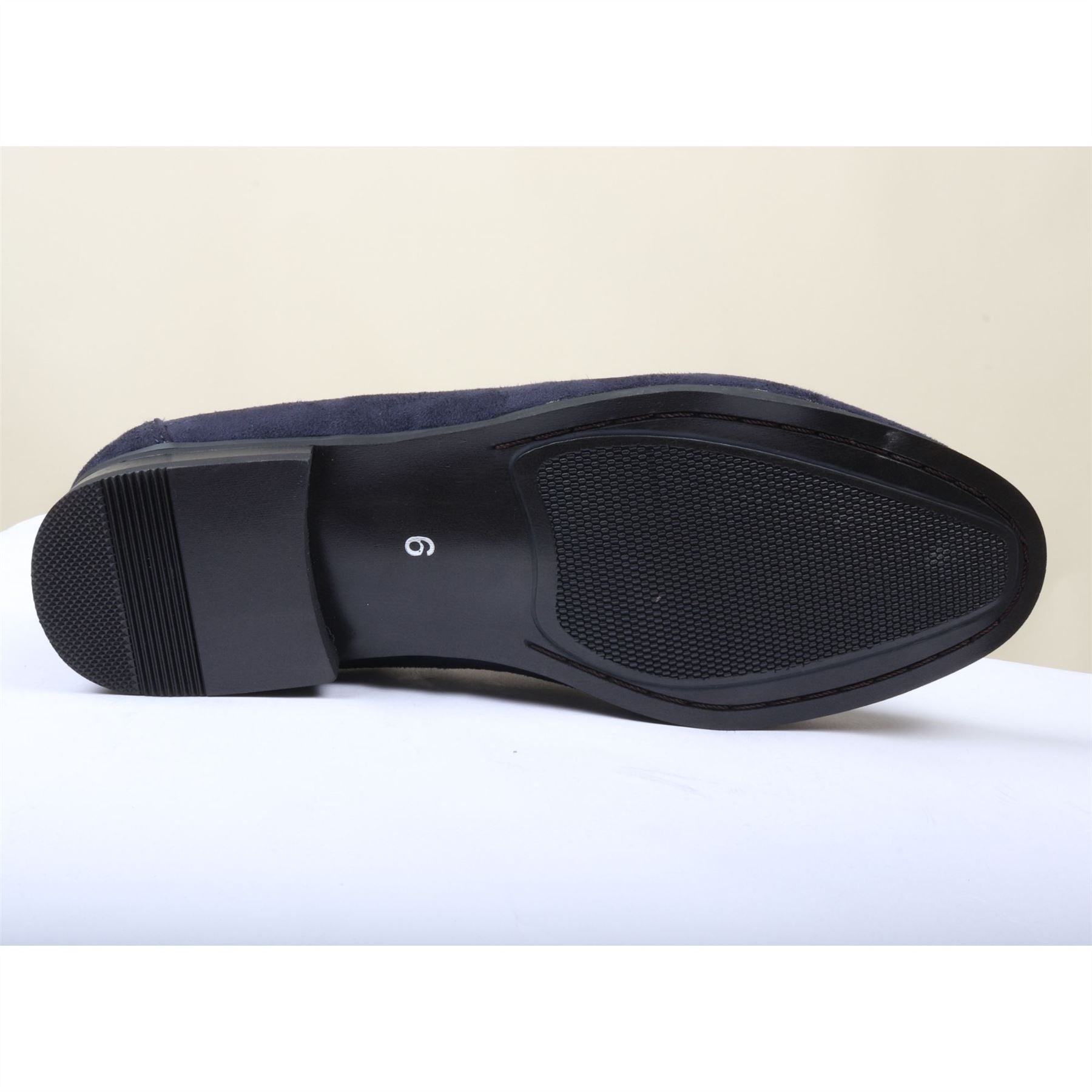 Men's Suede Leather Lined Gold Buckle Loafers