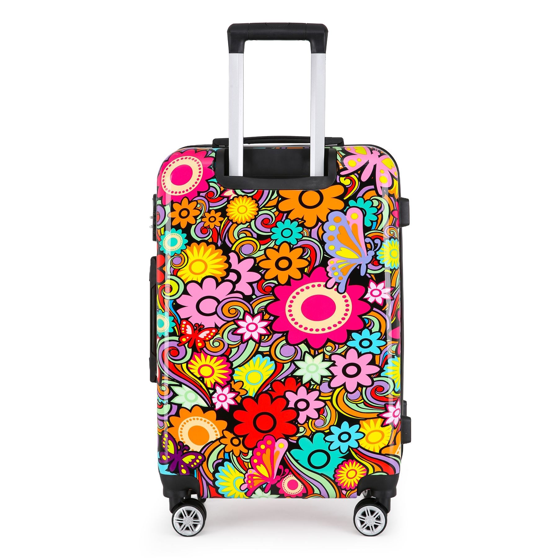 Hard Shell Suitcase Flower Heart Printed Luggage Travel Bag