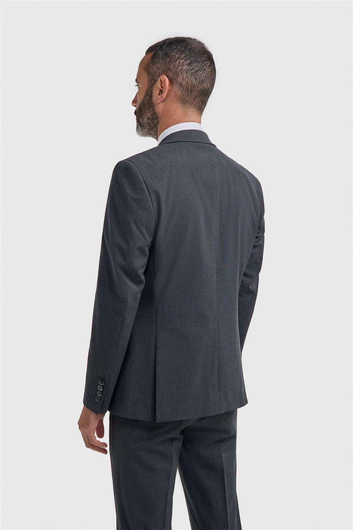 Malibu - Men's Charcoal Textured Grey 3 Piece Suit