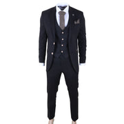 IM32 - Men's Black 3 Piece Tailored Fit Suit